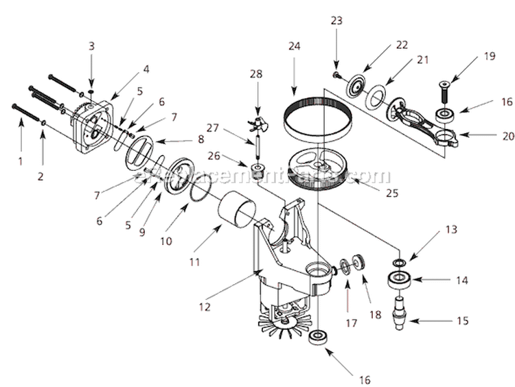 Page B Diagram and Parts List for FP220001 2003 Campbell Hausfeld Compressor
